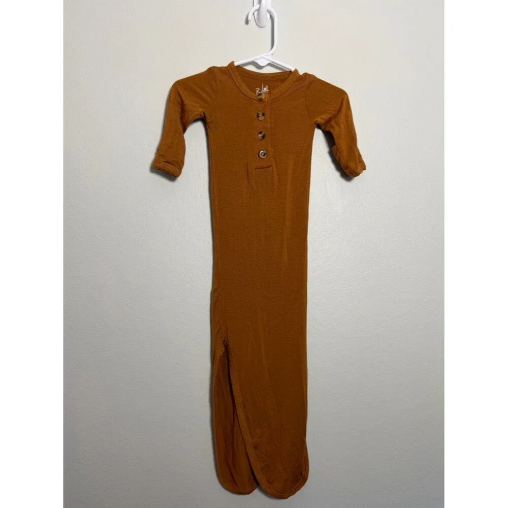 Little Buggins Rust Colored Bamboo Sleeper Gown - Size 0-3 months